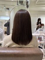 フォルテ 横浜店(FORTE)&nbsp;ロングヘア、グレージュカラー、ココアベージュ、黒髪縮毛