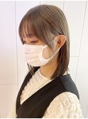 顔まわりミディ_グレージュカラーボブウルフ_ba418322