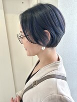 ヘアーデザイン リボン(hair design Ribon) ネイビーカラー&ショートボブ