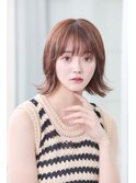 韓国風 ミディアムボブ 切りっぱなし