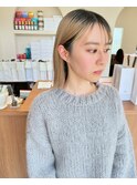 アメリ女子　ハイトーンボブ
