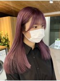 ブリーチありダブルカラー/ピンクラベンダー/ローレイヤー/原宿
