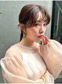 大人可愛い小顔こなれカールチョコレートカラーブリーチなし