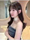 グレージュカラー くびれ巻き 韓国ヘア