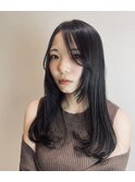 大人ツヤ感カラー×重めセミロング