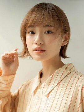 アース 栄店(HAIR&MAKE EARTH) earthショートレイヤーボブミルクティー丸みショートボブ