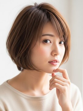 フープ 川越(hoop) 前髪ありショートボブ川越/ハイライト/白髪ぼかし/白髪染め