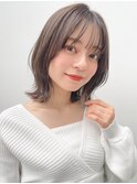 イメチェン前髪ピンクベージュ外ハネボブa