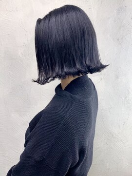 アイティー バイ アルバム 中野店(IT by ALBUM) ブルーアッシュ_ローライトスリークボブ厚めバング_ba281061