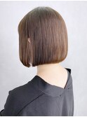 ブラウンボブ_アースカラーくびれヘアツートンカラー_ba361842