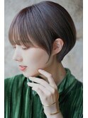 大人可愛い20代30代40代黒髪前下がりショートボブ丸みショート◎