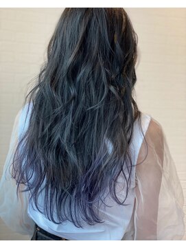 グランルッソ 広島本通(GRAN LUSSO) 髪質改善/裾ネイビーパープル/寒色系カラー/パールグレー