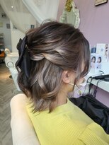 メルシー(Merci)&nbsp;『Merci』カーキグレー×シルバーベージュ☆ハーフアップ