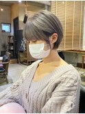 黒髪/グレーベージュ/レイヤーロング/前髪パーマ[西船橋/津田沼]
