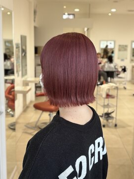 ルシードスタイル リミックス(LUCIDOSTYLE reMix) 切りっぱなしボブ×ピンクカラー