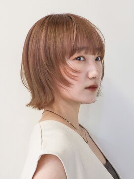 シスタ(SISTA) 外はねくびれボブオレンジブラウンオレンジベージュ【自由が丘】