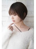 大人可愛い20代30代40代黒髪前下がりショートボブ丸みショート◎