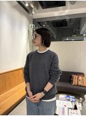 シースルーバングミニボブ