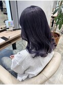 黒髪卒業式/パープルグレージュ/ダブルカラー