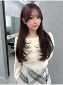 韓国レイヤー/ベージュカラー/赤みけしカラー