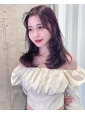 チェリーレッド×小顔レイヤー×韓国風巻き×髪質改善