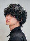 横浜西口シャドウパーマメンズマッシュウルフカット波巻きパーマ