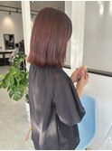 【秋香る】白髪カバーピンク×ボブ