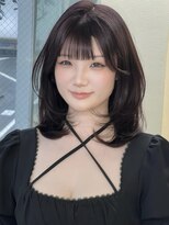 アイトーキョーエス 渋谷(AI TOKYO S)&nbsp;ラベンダーブラウンミディアムレイヤーハッシュカットシャギー