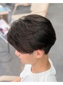 フェザーパーマニュアンスパーマセンターパート曲がる縮毛矯正