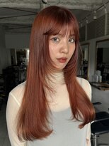 ナループロアポンテ(Nalu pu loa PONTE)&nbsp;ロングレイヤー海外風レイヤー暖色カラーオレンジブラウン