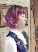 お洒落ピンクヘアー☆まとめ髪も可愛い♪♪