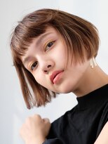 イースタイルコムズヘア 柳通り店(e-style com's hair)&nbsp;【mini BOB】#ショートバング#ミニボブ#栗色#ミルクチョコレート