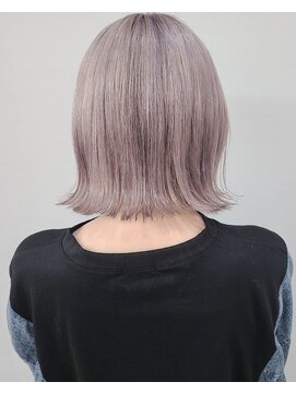 エイムヘアメイク 舟入店 切りっぱなしボブ×ペールパープルカラー