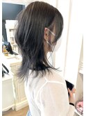 福山美容室caary大人気イルミナカラー　ダークグレージュウルフ