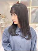 グレージュカラー/ボブウルフ/黒髪カタログ/ココアベージュ/20代