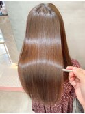 縮毛矯正×前髪×マチルダボブ×ピンクベージュ
