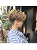 刈り上げハンサムショート&ハイライトベージュ