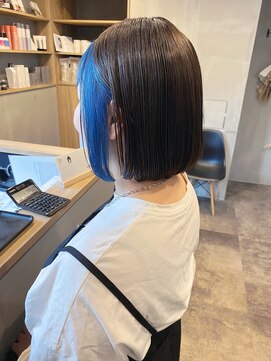 フレーム なんば店(FRAME) インナーブルー×ボブ