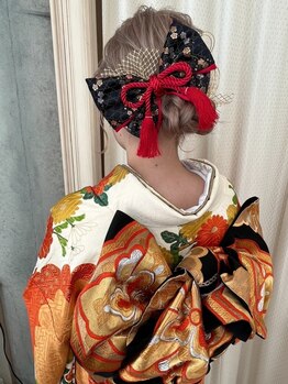 シェリ(Cheri)の写真/【お電話にてご予約受付中◎早朝受付可】結婚式のヘアセット＆着付け＆メイクは《cheri》におまかせ♪