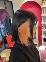 ボックスミコ(Box mico.)&nbsp;絶妙なピンクのインナーカラー☆ブラック×サーモンピンク