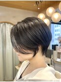 ★前髪なしショート！グレージュとハンサムショート！