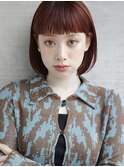 イヤリングカラー　ボブ　大人かわいい　フェザーバング