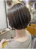 大人かわいいショートボブ/マッシュ/ベージュ/カット+カラー