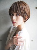 大人可愛い20代30代40代黒髪前下がりショートボブ丸みショート◎