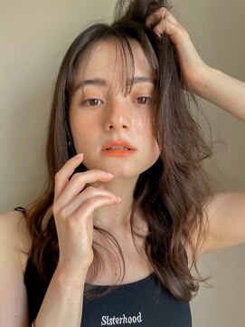 リノショアーズ 元町店(RINOSHORES) 透き通るグレージュブラウンウェーブゆるふわレイヤーロング