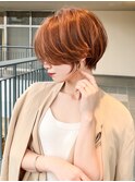 ショートヘア/前髪長めショート/上品ショート/耳掛けショート