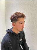 ベージュ刈り上げジェットモヒカン 短髪