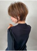 前髪ピンクベージュマチルダボブ【錦糸町/ショート】