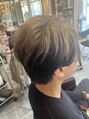 オーブ ヘアー エイミ 福岡七隈店(AUBE HAIR amy) 特殊カラーも得意です。トップだけをブリーチしています。