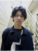 ・メンズショート×パーマ